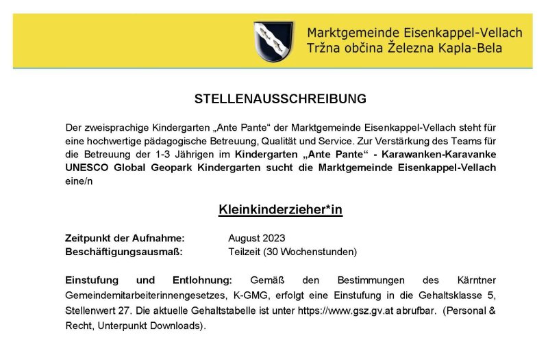 Stellenausschreibung