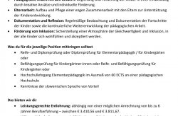 Stellenausschreibung Elementarpädagogin Deutsch